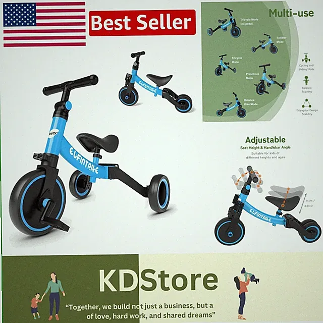 All-in-One Toddler Tricycle - 5-in-1 Bike for Kids Aged 1 to 4, Easy to Assemble