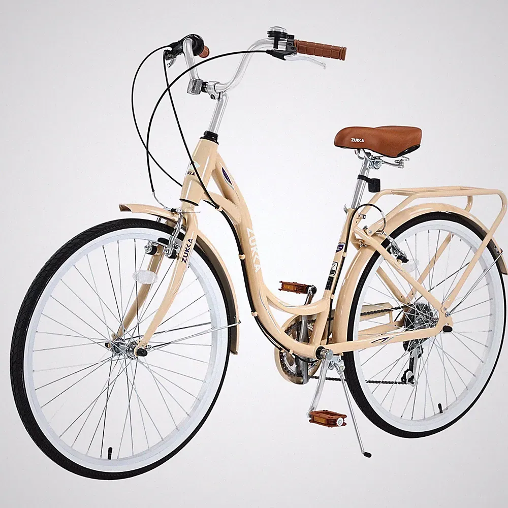 Beach Cruiser Bike for Women 24 Inch Ladies Bike 7 Speed with Adjustable Seat